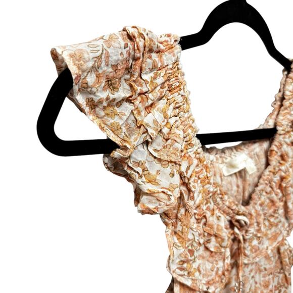 Love Shack Fancy Pink Floral Ruffle Dorin Cotton Crop Top Womens Small - Picture 4 of 8